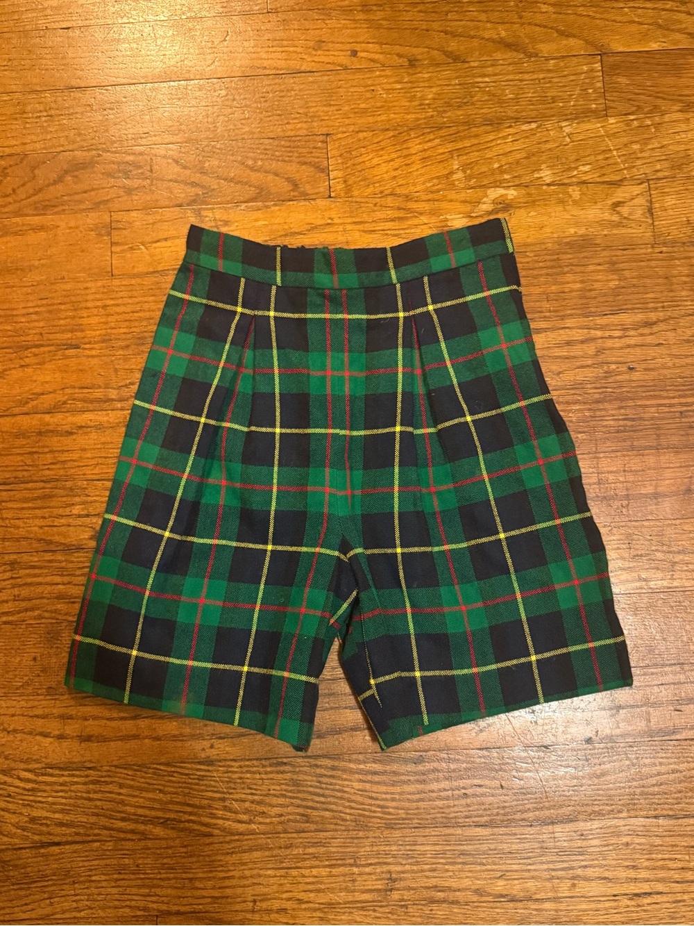 Kids Green Plaid Tailored Shorts - Classic Tartan Style